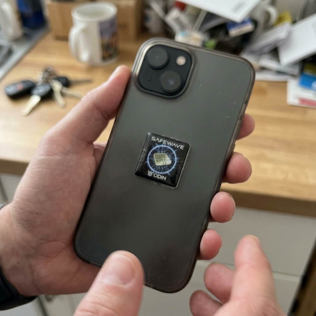 SafeWave chip on phone